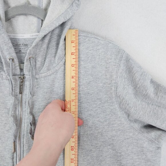 Calvin Klein Jacket Womens 2X Gray Performance Quick Dry Lightweight Hooded - Picture 10 of 16